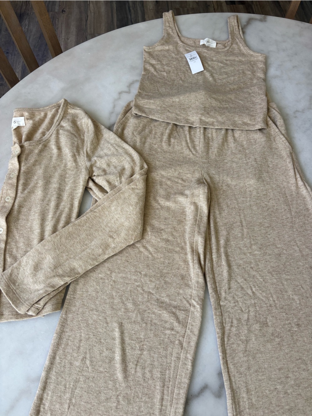 LOFT Lou & Grey Cozy Sweater Knit Pants Set Maple Heather Size XS and XS Petite - Picture 3 of 10